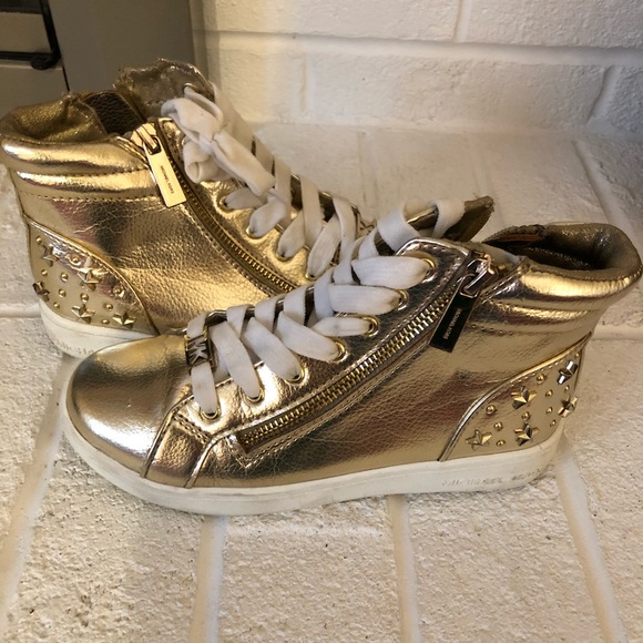 Michael Kors Other - Host Pick 🧡 Gold Michael Kors High Top Sneakers